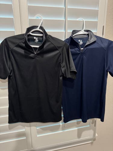 Badger Youth L Short Sleeve 1/4-Zip Batting Jackets (X2) (Used)