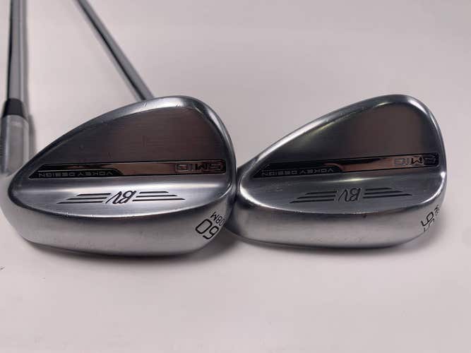 Titleist Vokey SM10 Tour Chrome Wedge Set 56* 8 60* 8 Vokey Wedge Steel Mens RH