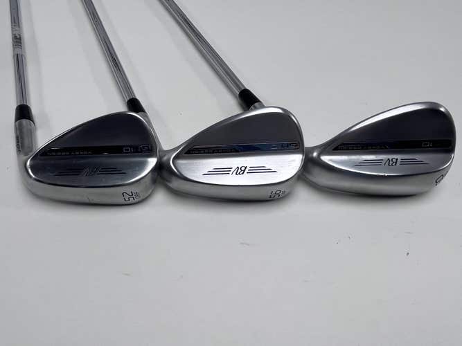 Titleist Vokey SM10 Tour Chrome Wedge Set 52* 8 56* 14 60* 12 Vokey Steel RH