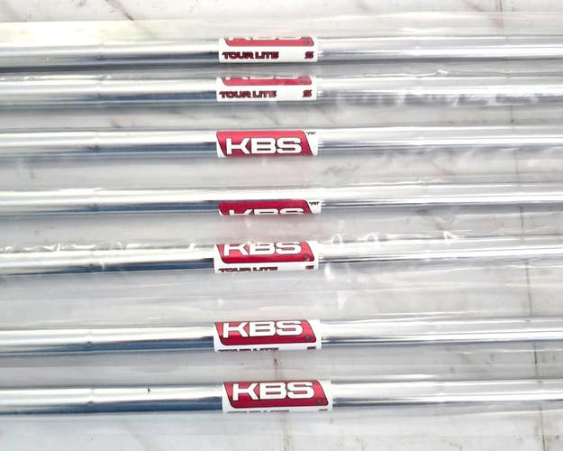 NEW / Uncut KBS Tour Lite Steel Iron Shaft Stiff Flex .370 / 7 Shafts