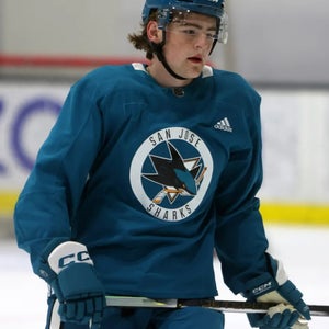 13" San Jose Sharks Barracuda CCM HGTKPP Tacks Gloves Used with New Palms *Read Full Description*