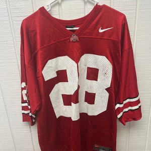 Nike Ohio State Buckeyes #28 College Football Jersey Red/White Men’s Large