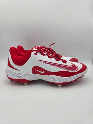 Nike Alpha Huarache Elite 4 Low Baseball Cleats White Red Men's Sz 14 FD2745-109