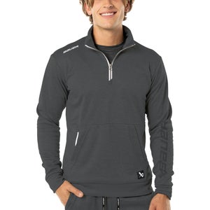 NEW Bauer 1/2 Zip Team Fleece Sweatshirt, Gray, Sr. Medium