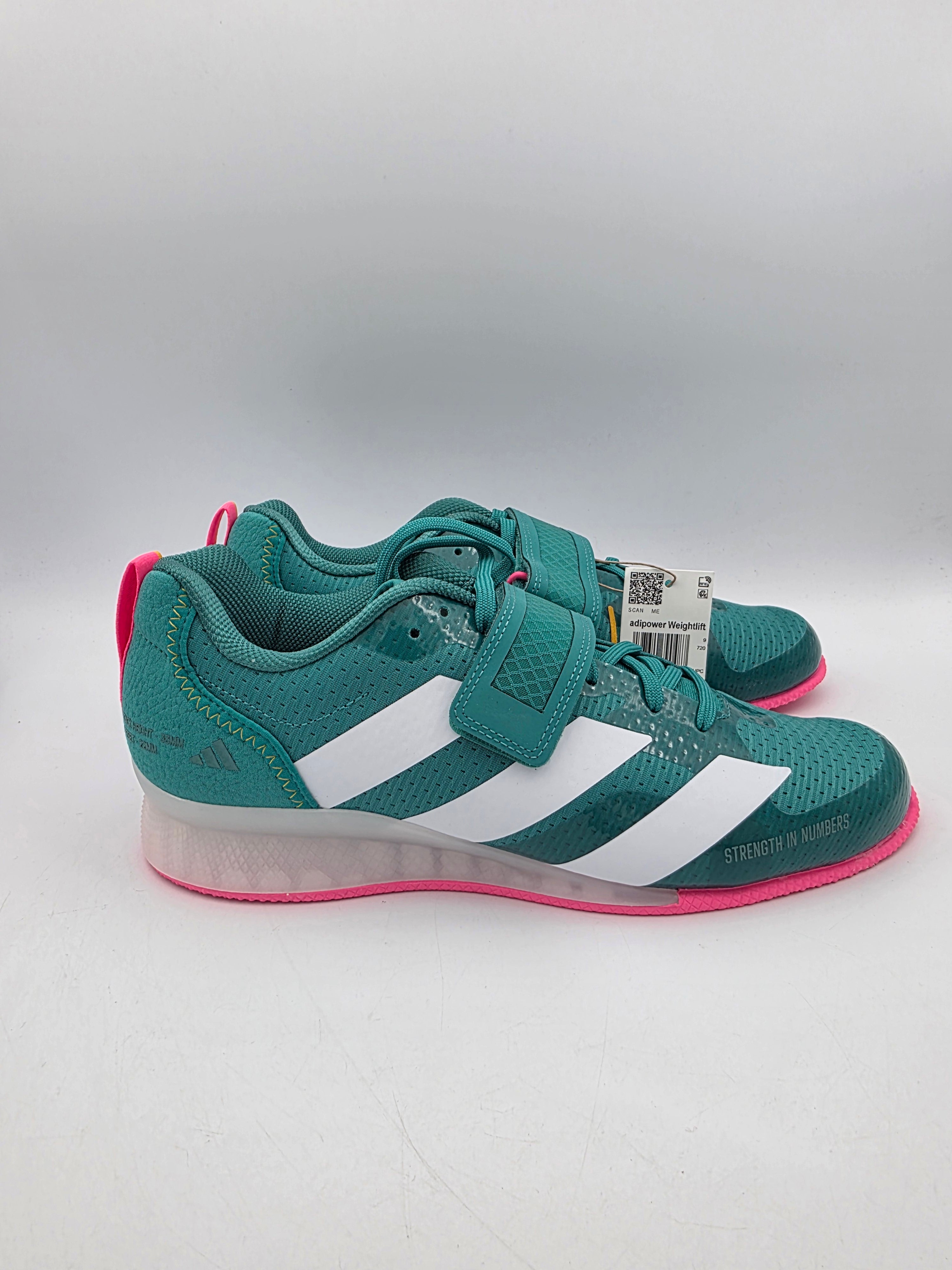 NEW Adidas Adipower Weightlifting 3 Shoes JP9871 Size 10 Teal Adidas Adipower Weightlifting 3 Shoes Teal White Pink JP9871  main image 2