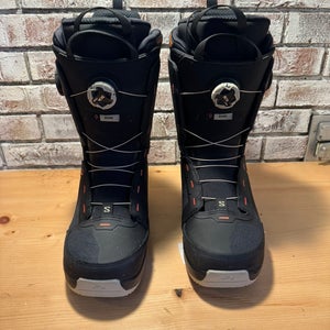 Men's Size M 12.0 (W 13.0) Salomon Echo Dual Boa Snowboard Boots Stiff Flex All Mountain (Used)