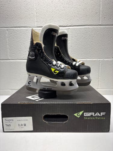 New!!  Graf Supra 705 Hockey Skates Regular Width Size 1