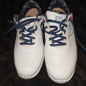 Men's Callaway Coronado v2 Spiked Golf Shoes Size 10 White/Blue/Red