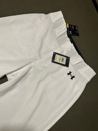 Under Armour  - White Men's Medium Adult Game Pants (New)
