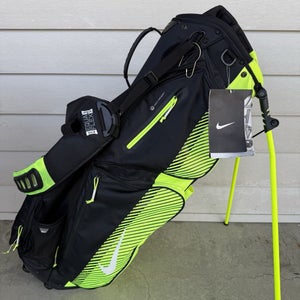 Nike Air Sport Golf Stand Bag Black Lime Lightweight Dual Strap 8 Way Divider