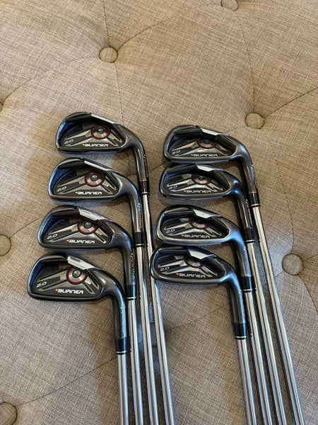 Taylormade Burner 2.0 Iron Set 3-PW Steel 85g Regular Flex +1/4 NICE