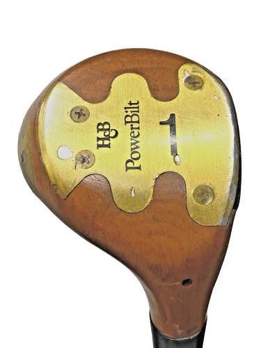 H&B PowerBilt Citation Persimmon 1 Wood Driver RH Stiff Steel 43" Vintage Grip