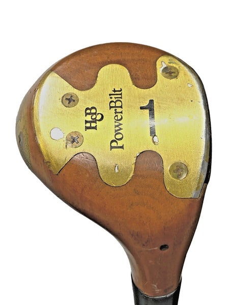 H&B PowerBilt Citation Persimmon 1 Wood Driver RH Stiff Steel 43" Vintage Grip