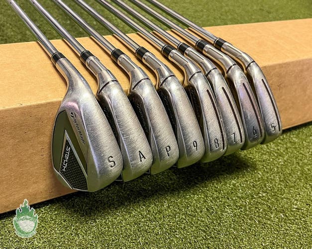 Used LH TaylorMade Stealth Irons 5-PW/AW/SW KBS MAX MT 85g Stiff Steel Golf Set