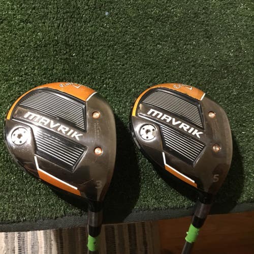 Callaway Mavrik Woods Set (3W & 5W) Regular HZRDUS 65g T800 Orange Graphite