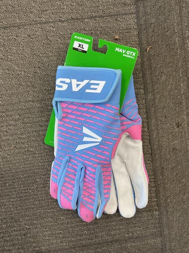Used Easton MAV GTX BB/SB Batting Gloves Royal Blue XL 11614-S000232771