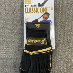 Used Franklin CLASSIC ONE LT BB/SB Batting Gloves Black LG 11614-S000232768