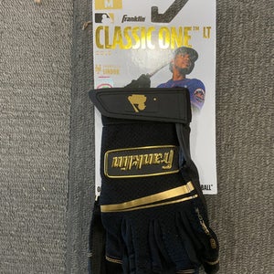 Used Franklin CLASSIC ONE LT BB/SB Batting Gloves Black MD 11614-S000232769