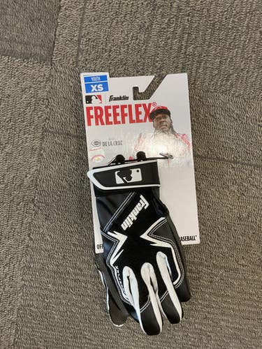 Used Franklin FREEFLEX BB/SB Batting Gloves Black XS 11614-S000232770