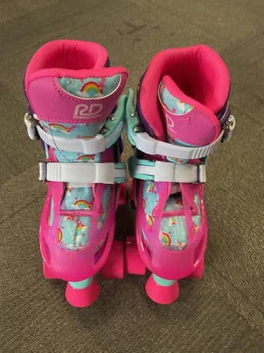 Used RollerDerby UNICORN QUAD SKATES Child Roller Quad Skates Pink Adjustable 11614-S000232752
