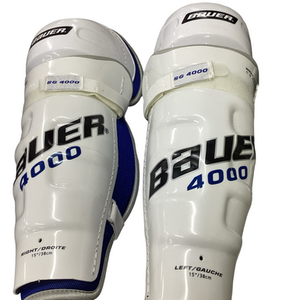 Used Bauer SUPREME 4000 Senior Shin Guards Royal Blue 15" 11613-S000178659