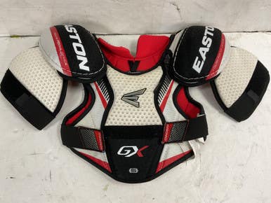 Used Easton SYNERGY GX Youth Shoulder Pads White/Black/Red SM 11855-S000200448