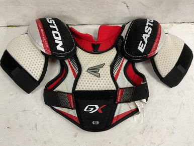 Used Easton SYNERGY GX Youth Shoulder Pads White/Black/Red SM 11855-S000200448