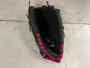 Used Mizuno Finch GPP 1155F1 RH Throw Fastpitch Gloves Black And Pink 11 1/2" 11855-S000200444