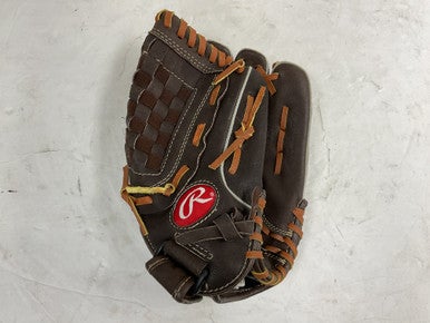 Used Rawlings FP120 RH Throw Fastpitch Gloves Brown 12" 11855-S000200441