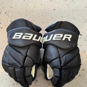 Lightly Used Bauer 1x Lite Pro Stock Gloves 14 inch Black