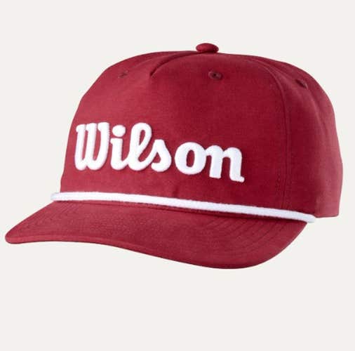 Wilson Script Rope Snapback Hat (Burgundy, Adjustable) Golf Cap 2025 NEW