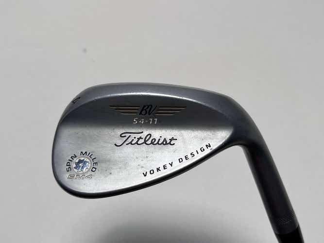 Titleist Vokey Spin Milled SM4 Chrome Wedge 54* 11 Bounce Wedge Steel Mens RH