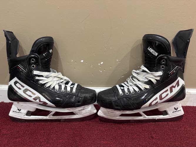 White CCM JetSpeed FT6 Pro Hockey Skates Regular Width Pro Stock 9.5 Item#LH695