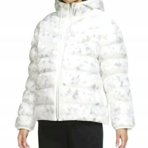 Nike Women's White/Gray Sportswear Full Zip Winter Jacket Size Small RC123