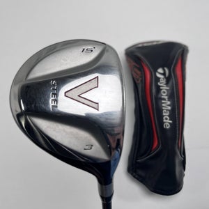 TaylorMade V Steel 3 Fairway Wood 15* MAS2 Stiff Graphite Mens RH HC