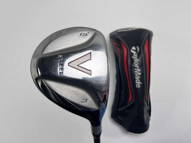 TaylorMade V Steel 3 Fairway Wood 15* MAS2 Stiff Graphite Mens RH HC