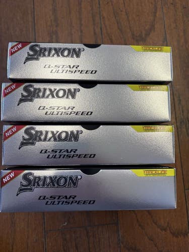 4 Dozen Srixon Q Star Ultispeed Track Line Hi Vis Yellow
