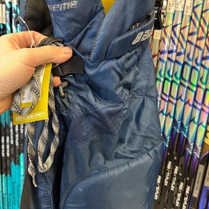 JR SM Bauer Supreme ONE40 Used Small Navy Blue Junior Ice Hockey Pant Pants