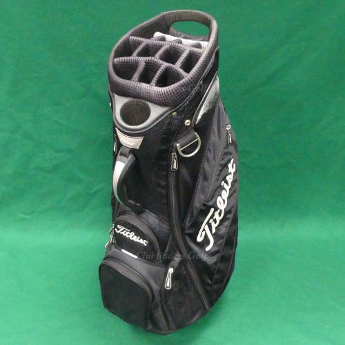 Titleist 14-Way Black/White Golf Cart Bag w/ Raincover *READ*