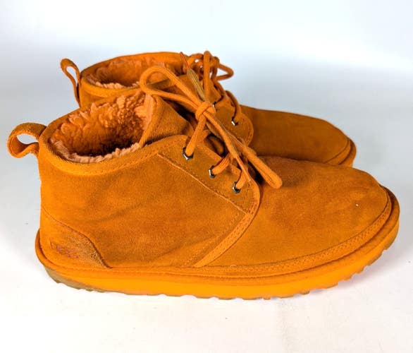 UGG Mens Neumel Orange Suede Boots 3236 Size 12 Shearling Lined Ankle