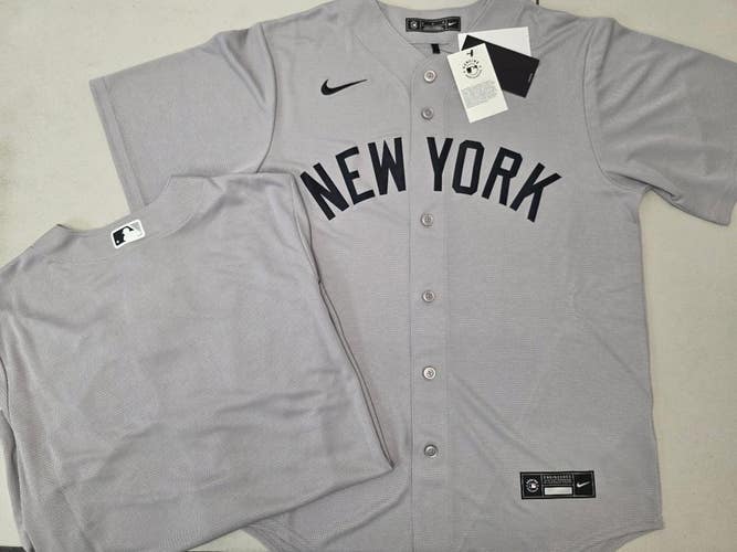 60325 Mens NEW YORK YANKEES Sewn Baseball Jersey NWT GRAY $115