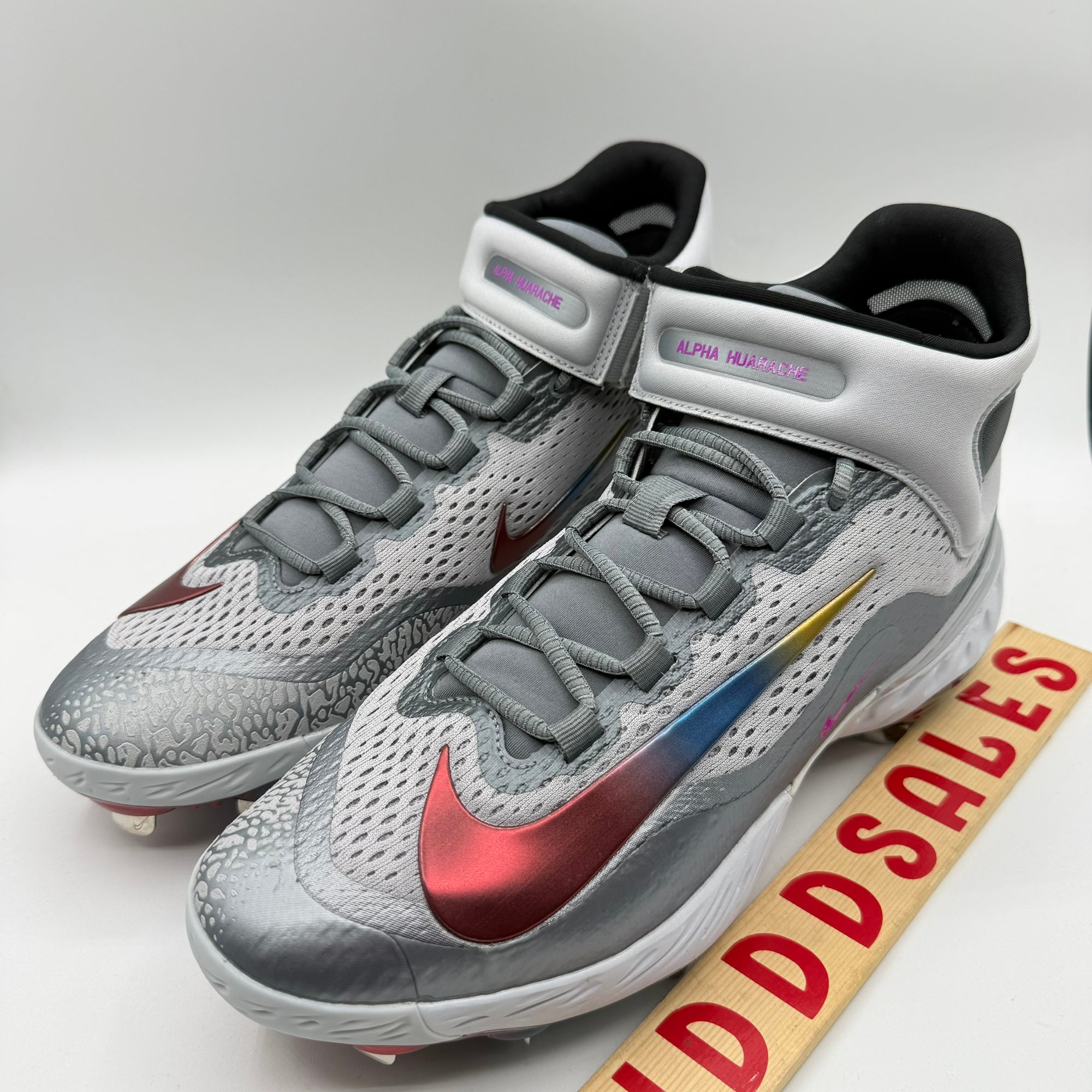 Nike Alpha Huarache Elite Mid Baseball Cleats Grey FZ3327  display picture 2