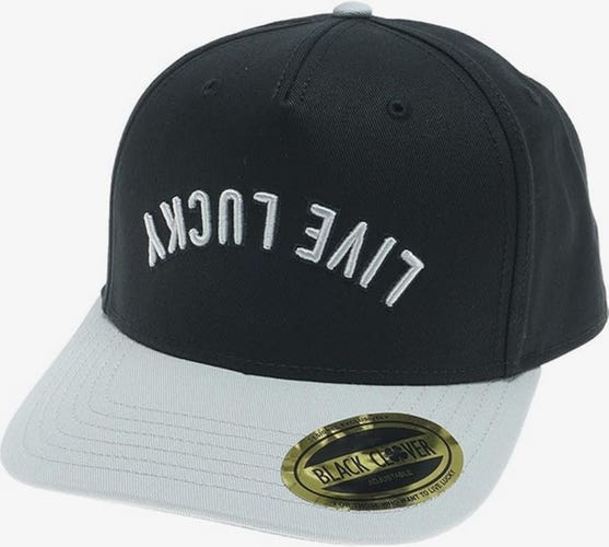 NEW Black Clover Live Lucky Upside Down Luck 3 Black Snapback Golf Hat/Cap