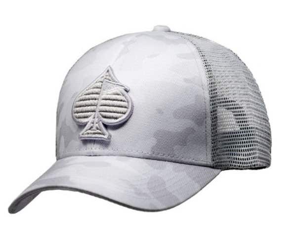Pins & Aces Trucker Hat (Arctic Camo, Adjustable) Golf Cap 2025 NEW