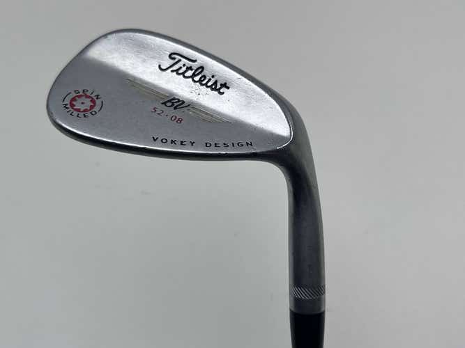 Titleist Spin Milled 2009 Chrome Wedge 52* 8 Bounce Wedge Steel Mens RH