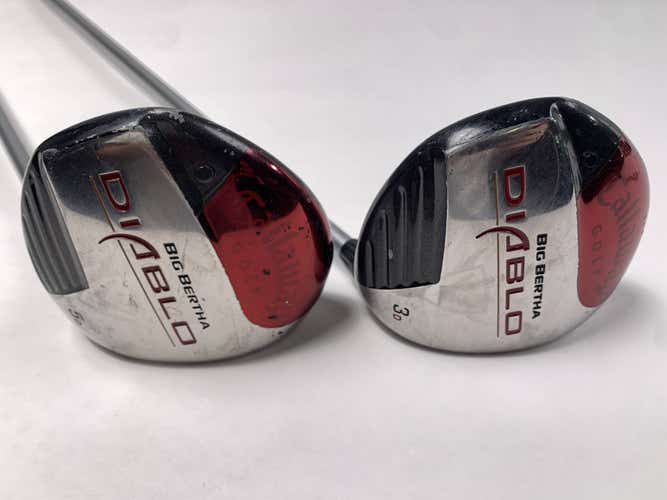 Callaway Big Bertha Diablo 3 & 5 Fairway Wood Set 15* 18* Aldila 50g Ladies RH