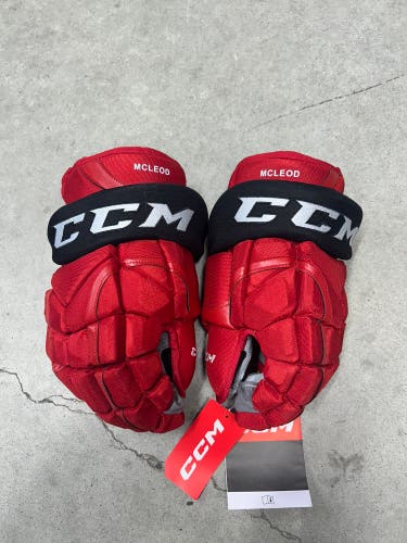 14” CCM HG12 Pro Gloves Pro Stock NHL (New) Carolina Hurricanes