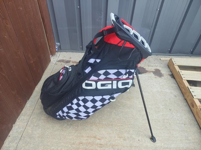 Ogio 2024 Woode Hybrid Dual Strap Stand Bag Warped Checker w Raincover