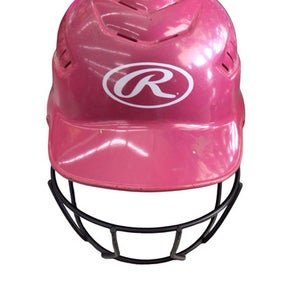 Used Rawlings RCFH 6 1/2 - 7 1/2 Batting Helmet w/Mask Pink M/L 11760-S000089291