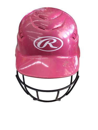 Used Rawlings RCFH 6 1/2 - 7 1/2 Batting Helmet w/Mask Pink M/L 11760-S000089291